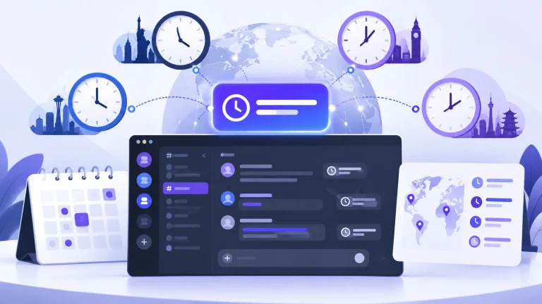 Discord timestamps guide showing time across different time zones